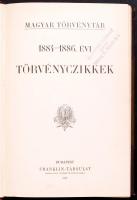 Corpus Juris Hungarici Magyar törvénytár 1884-1886. Bp., 1897. Franklin Egészvászon sorozatkötésben