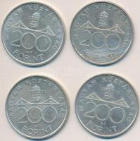 1994. 200Ft Ag "Deák" (4x) T:2-,3