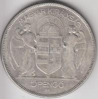 1930. 5P Ag "Horthy-jobbra" T:3
Adamo P8