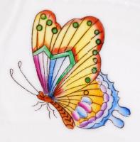 Herendi Viktória lapostányér készlet (6 db), kézzel festett, hibátlan, jelzett, d:25 cm