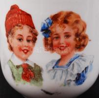 Vegyes porcelán tétel(7 db): 2 db virágmintás kávés csésze a hozzá tartozó 2 db tálkával, tejkiöntő,...