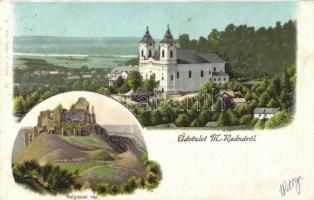 Máriaradna, Solymosi vár; kiadó Fischer G. / church, castle