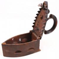 Régi öntöttvas szenes vasaló/ Vintage coal iron, 22x20x10cm