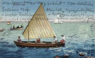 50 db régi balatoni városképes lap / 50 old Hungarian postcards, lake Balaton