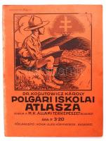 cca 1930 Kogutowitz polgári iskolai atlasz szép állapotban