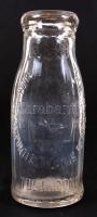 cca 1930 Budapesti Központi Általános Tejcsarnok R.T. 2dl-es tejesüveg, védjeggyel ellátva /  &lt;br/&gt;Vintage milk bottle, 15cm