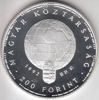 1992. 200Ft Ag "Veszélyeztetett állatvilág-gólya" T:PP