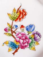 Herendi Viktória mintás tálka, jelzett, kézzel festett, hibátlan, 9,5×9,5 cm