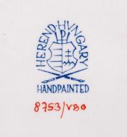 Herendi Viktória mintás tálka, jelzett, kézzel festett, hibátlan, 9,5×9,5 cm