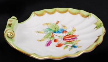 Herendi Viktória mintás kagylós tálka, jelzett, kézzel festett, hibátlan, d:10,5 cm