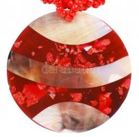 Gyöngyház mozaik függő gyöngysorral/
nacre pendant with necklet