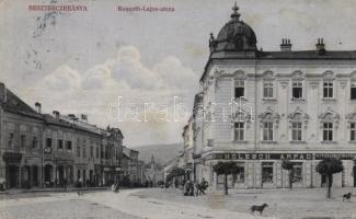 Besztercebánya Kossuth utca, Holesch Árpád, Keppichernestin, Scheer Sándor üzletei / street, shops (fl)