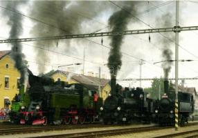 10 db modern, használatlan vonat motívumlap / 10 modern, unused locomotive motive cards