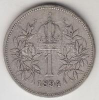 Ausztria 1894. 1K Ag T:3 &lt;br/&gt;Austria 1894. 1 Corona Ag C:F