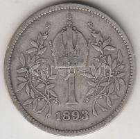 Ausztria 1893. 1K Ag T:3 &lt;br/&gt;Austria 1893. 1 Corona Ag C:F