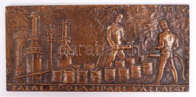 Búza Barna (1910-2010): Zalai Kőolajipari Vállalat. Bronz, jelzett, 7,5×15 cm