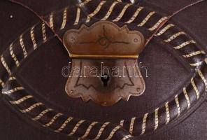 cca 1900 Igényes, komplett, kihajtható levelező mappa csont levélbontó késsel / Exclusiv letter writ...