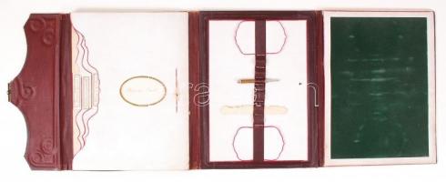 cca 1900 Igényes, komplett, kihajtható levelező mappa csont levélbontó késsel / Exclusiv letter writ...