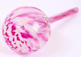 Fújt üvegváza, jelzett (Schmid), hibátlan, m:33 cm