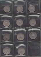 35db vegyes magyar és osztrák fillér kis gyűrűs éremberakóban, közte egy kis Ag érme és T:vegyes