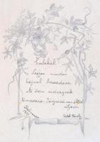 cca 1903-1904 Emlékkönyv, külsején díszítéssel, elejében litho képpel, belsejében versekkel, rajzokk...