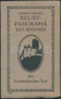 cca 1920 Kleines farbiges Reliefpanorama des Rheines, mit beschreibendem Text (A Rajna-vidék kisméretű panorámatérképe német nyelven)