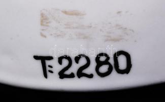 Antik patikai fedeles tároló, " Ung. Oleos." felirattal, fehér mázzal, jelzett, hibátlan, ...