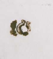 Antik patikai fedeles tároló, " Ung. Oleos." felirattal, fehér mázzal, jelzett, hibátlan, ...