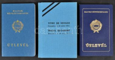 cca 1970-1985 3 db magyar és külföldi útlevél / 3 passports