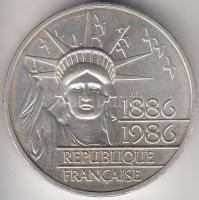 Franciaország 1986. 100Fr Ag &quot;Szabadság-szobor&quot; T:1- France 1986. 100 Francs Ag &quot;Centennial - Statue of Liberty&quot; C:AU