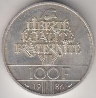 Franciaország 1986. 100Fr Ag "Szabadság-szobor" T:1-
France 1986. 100 Francs Ag "Cent...