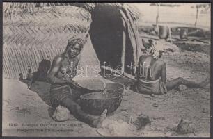 Senegalese folklore, couscous making, ethnic nude