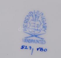 Herendi Viktória mintás falióra, kézzel festett, jelzett, hibátlan, quartz szerkezettel, d:27,5 cm /...