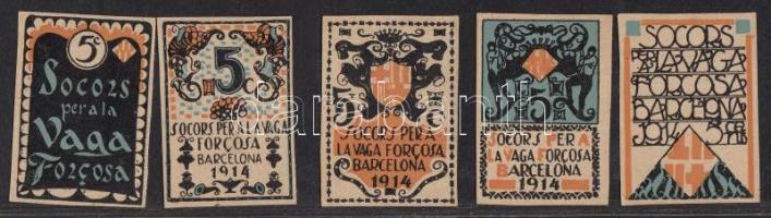 1914 Barcelona 5 db reklámbélyeg