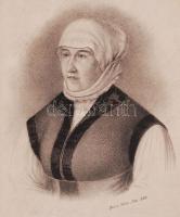 Jelzés nélkül: Lórántffy Zsuzsanna. 1860, litográfia, papír, 27x18 cm