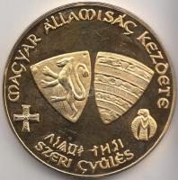 Szabó Géza (1939-) 2000. "Szeri Gyűlés - Államalapítás 1000. évfordulója" aranyozott Br em...