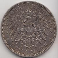 Német Államok / Hamburg 1913J 5M Ag "Címer oroszlánokkal / Koronás birodalmi sas" (27.76g)...