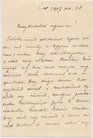 1907 Tisza István miniszterelnök saját kézzel írt és aláírt levele református egyházi ügyben, melyben kéri a nagyszalontai esperest, hogy ne mondjon le tisztségéről