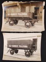 cca 1920 Magyar fejlesztés vsautnál használatos teherhordo kocsi fényképe Zala vármegye tolajdonában 2 fotó 26x20 cm