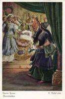 Mese motívumlapok / Brüder Grimm Serie, pinx O. Kubel, 6 unused postcards