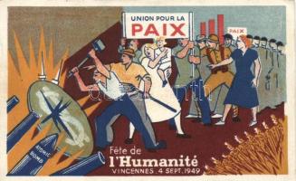 1949 Fete de l&#039;Humanité, Vincennes; peace propaganda