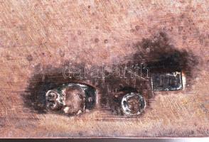 Ezüst (Ag.) art-deco füles tálca, üvegbetét nélkül, jelzett, mesterjeggyel, 32×8 cm, nettó:291 g