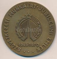 Jeckel Ferenc (1950-) 1970. &quot;Szövetkezeti Munkáért Jubileumi Emlék 1945-1970&quot; Br emlékérem (70mm) díszdobozban T:1-