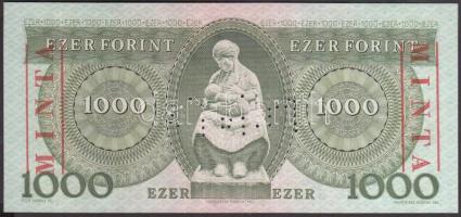1992. 1000Ft piros "MINTA" felülnyomással és perforációval, "D 00000106" T:I 
Ad...