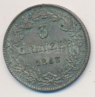 Német Államok / Frankfurt am Main 1843. 3Kr Ag T:2,2- &lt;br/&gt;German States / Frankfurt am Main 1843. 3 Kreuzer Ag C:XF,VF