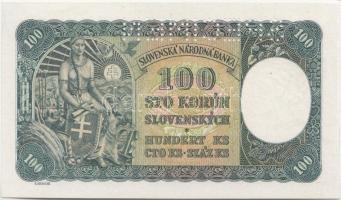 Szlovákia 1940. 100K &quot;SPECIMEN&quot; T:I  &lt;br/&gt;Slovakia 1940. 100 Korun &quot;SPECIMEN&quot; C:UNC  &lt;br/&gt;Krause 10s