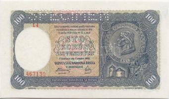 Szlovákia 1940. 100K "SPECIMEN" T:I 
Slovakia 1940. 100 Korun "SPECIMEN" C:UNC 
...
