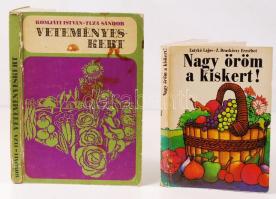 2 db mezőgazdasági témájú könyv: Komjáti István-Tuza Sándor: Veteményeskert. Bp., 1976, Mezőgazdasági Kiadó; Zatykó Lajos-Z. Draskóczy Erzsébet: Nagy öröm a kiskert! Bp., 1978, Mezőgazdasági Kiadó.