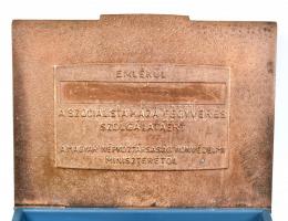 cca 1974 Varsói szerződés összfegyvernemi hadgyakorlat dombornyomott emlékdoboz "A szocialista ...