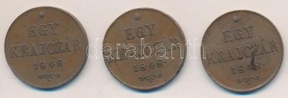 1848. 1Kr (3x) T:2,2-